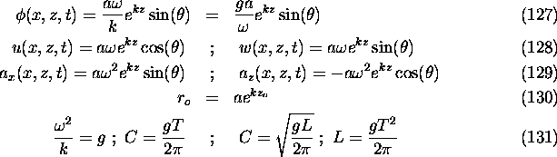 formulas-from-linear-wave-theory