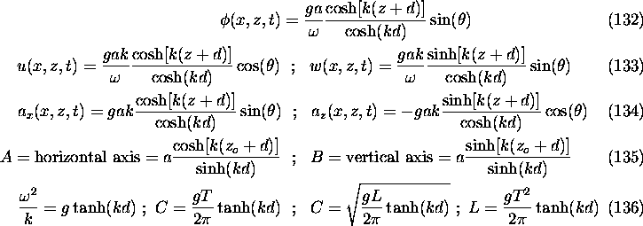 formulas-from-linear-wave-theory